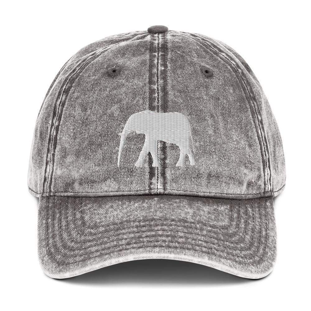 Elephant Vintage Cotton Twill Cap - Embroidered Cap | Elephant on Hat