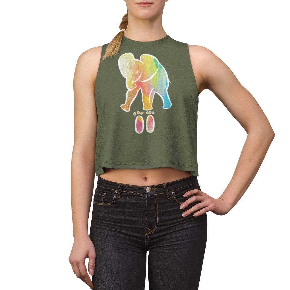 Elephant Women's Crop Top - Elephant Footprints