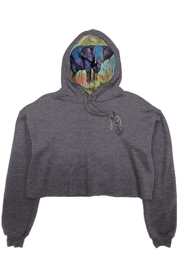 Ellie Crop Fleece Hoodie - Elephant Footprints