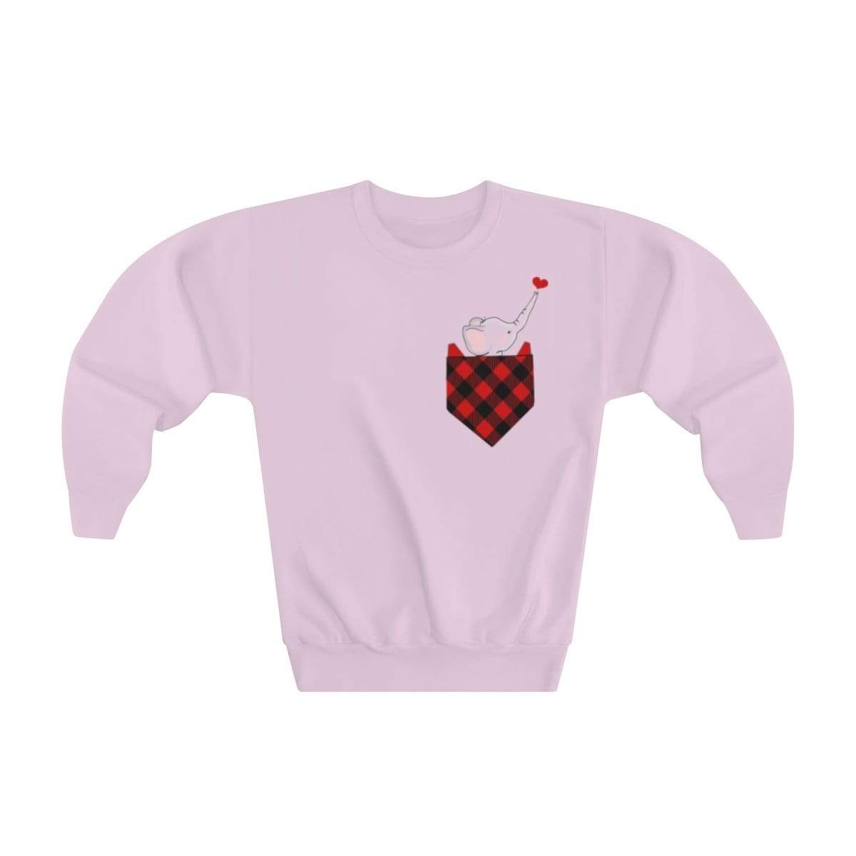 Ellie in my Pocket Kid's Crewneck Sweatshirt Kids Sweatshirt Pale Pink / XS