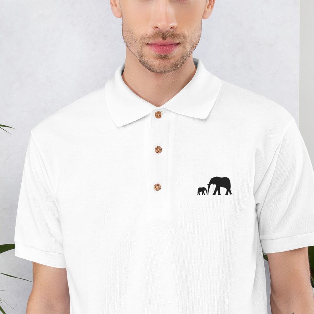 Embroidered Elephant Polo Shirt Polo Shirt White