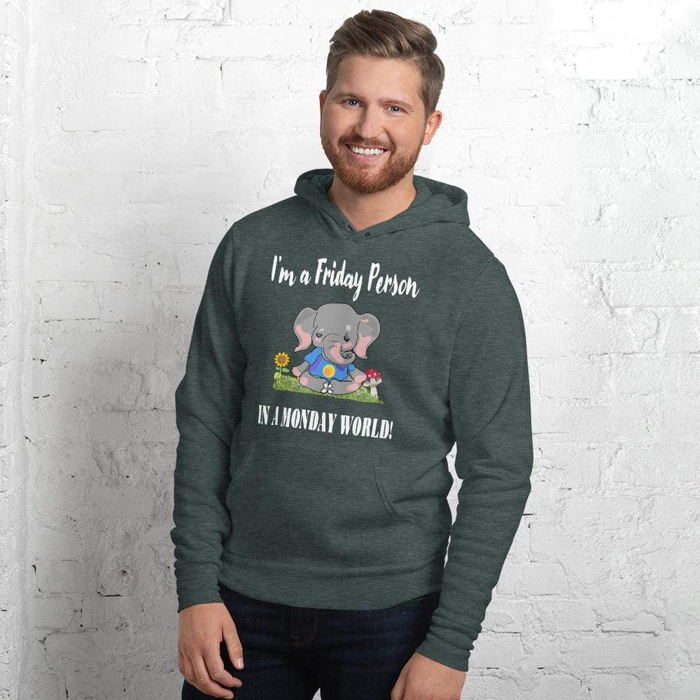 Friday Elephant in a Monday World Hoodie - Unisex Hoodie (Dark)