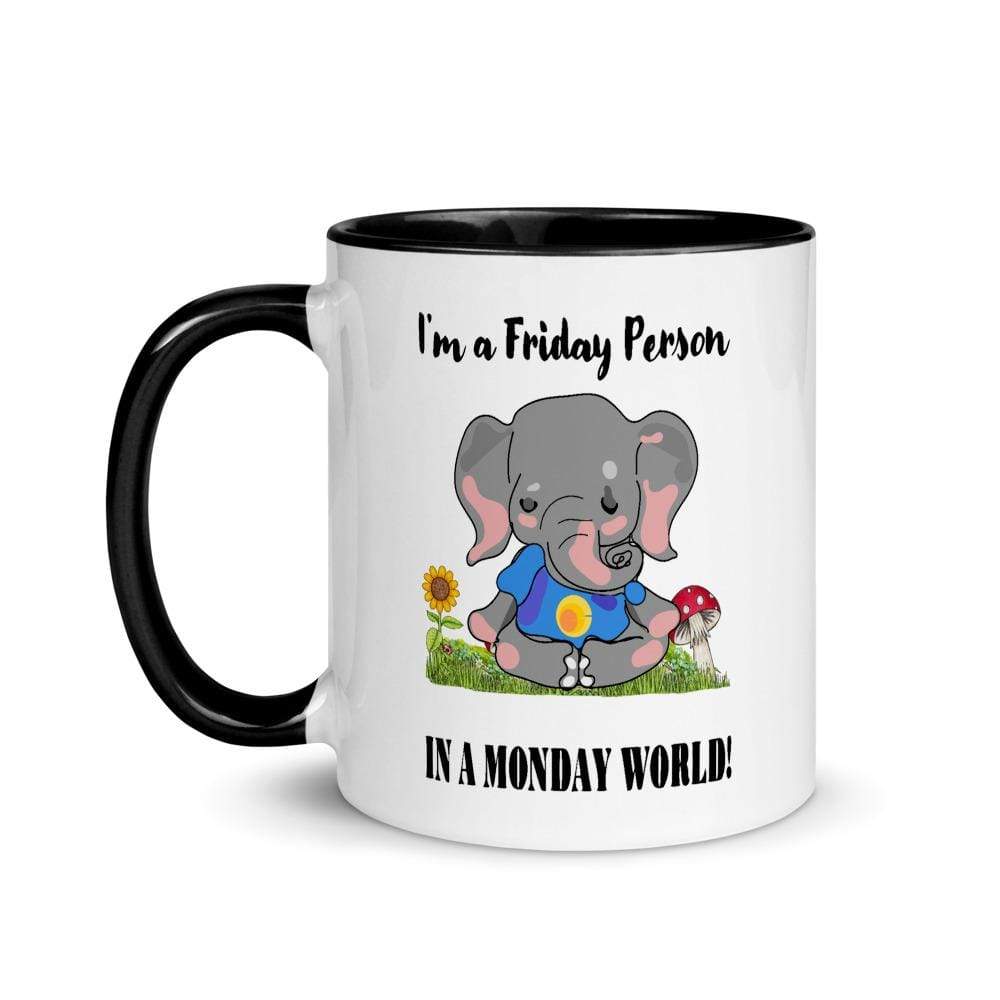 Friday Elephant in a Monday World Accent Mug