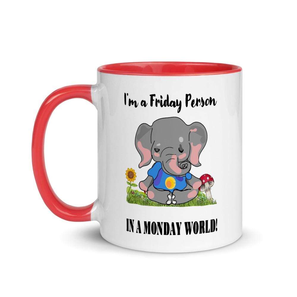 Friday Elephant in a Monday World Accent Mug