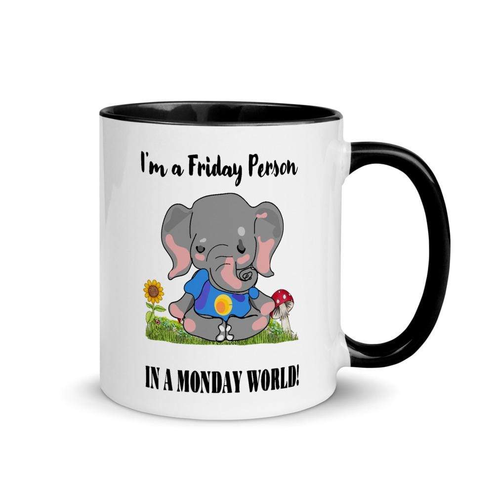 Friday Elephant in a Monday World Accent Mug