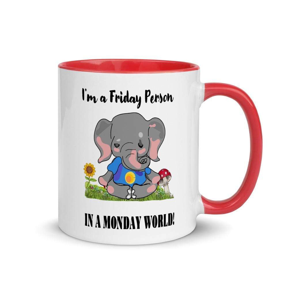 Friday Elephant in a Monday World Accent Mug