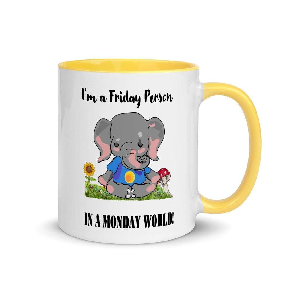Friday Elephant in a Monday World Accent Mug