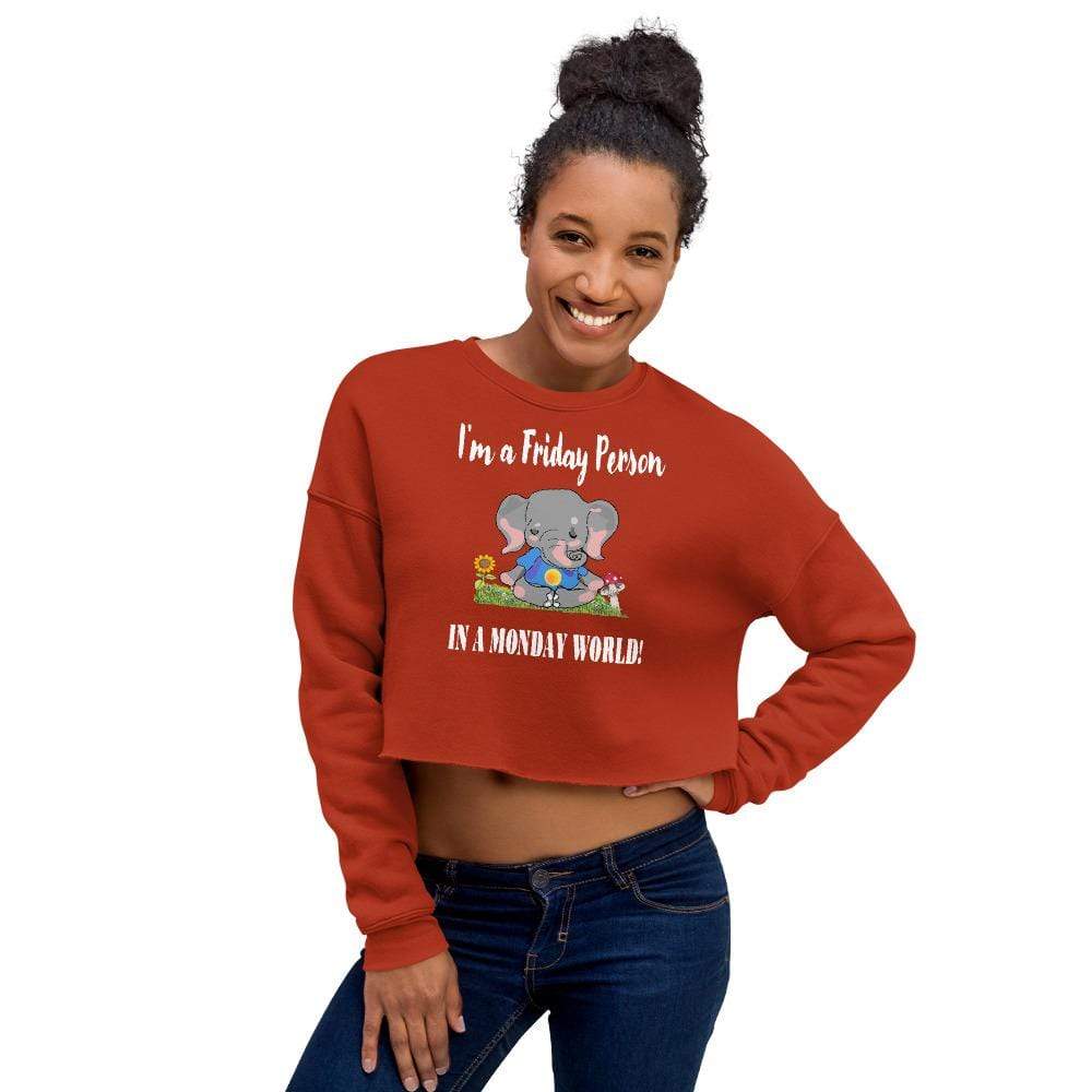 Friday Elephant in a Monday World Sweatshirt - Women's Crop Sweatshirt