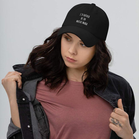 I'd Rather be in Masai Mara Dad hat Black