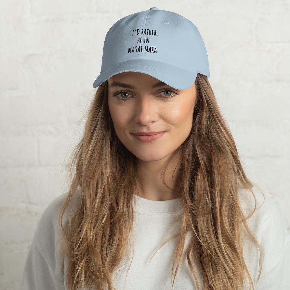 I'd Rather be in Masai Mara Dad hat Light Blue