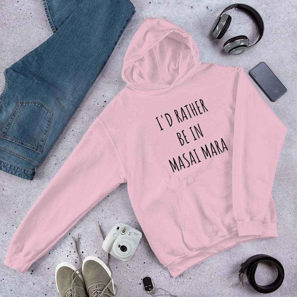 I'd Rather be in Masai Mara Unisex Hoodie Light Pink / S