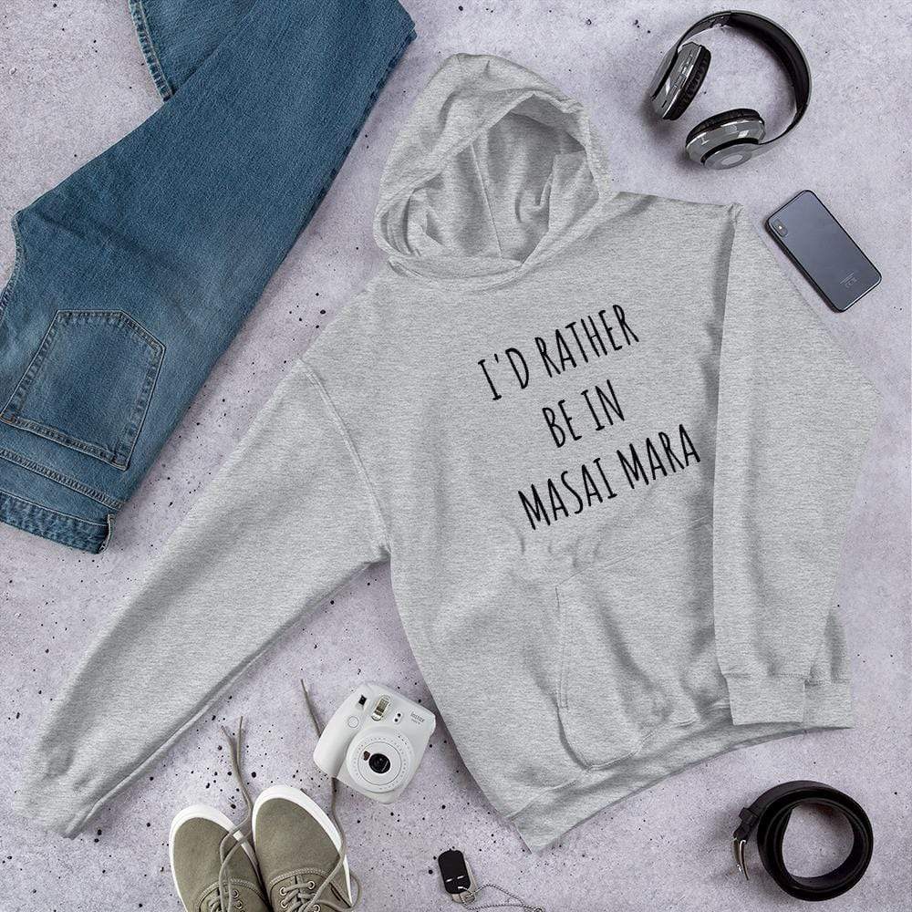 I'd Rather be in Masai Mara Unisex Hoodie Sport Grey / S
