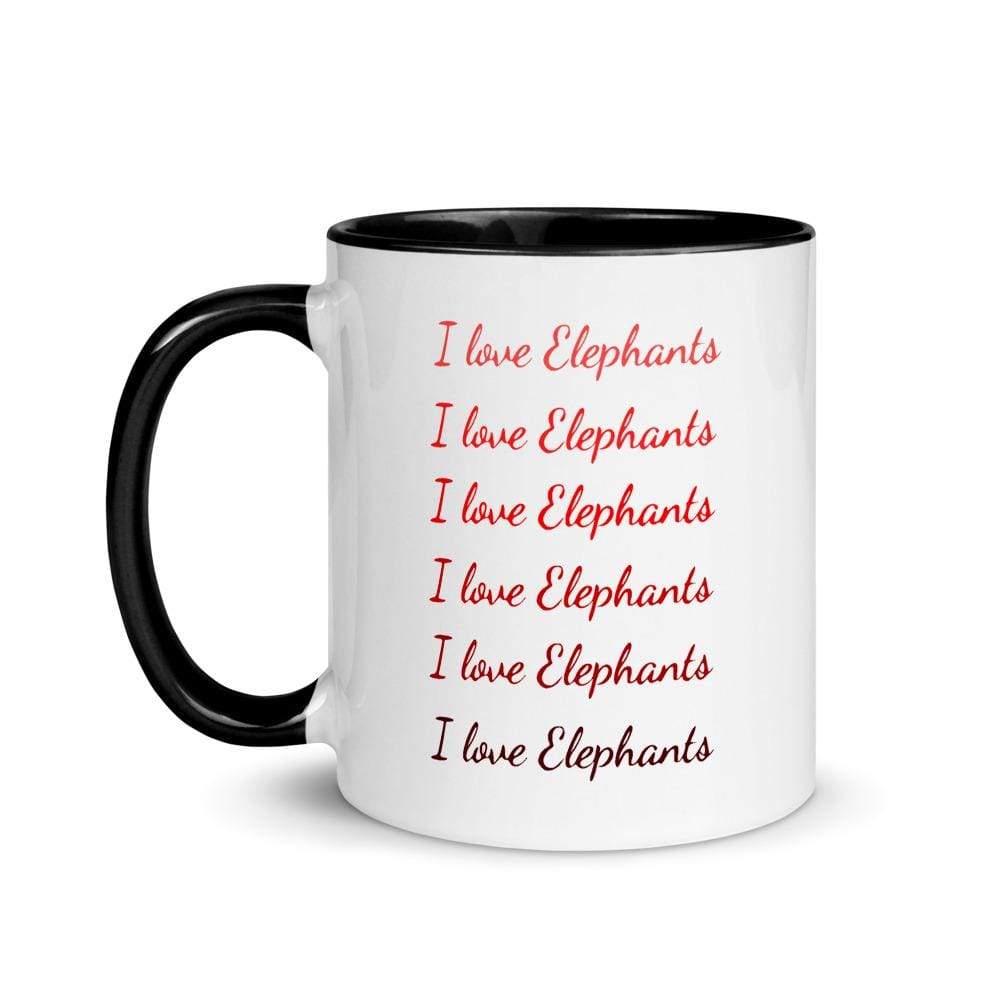 I Love Elephants Accent Mug