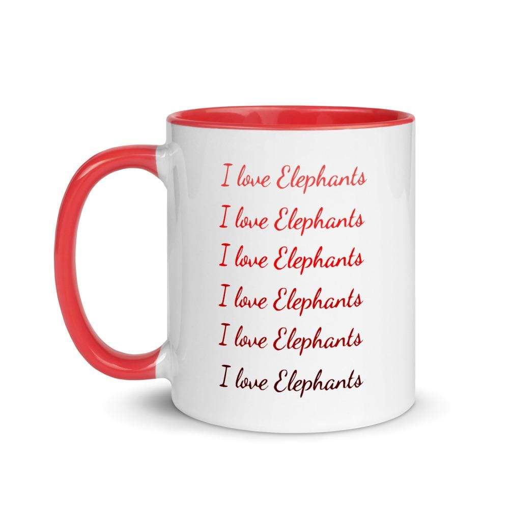 I Love Elephants Accent Mug