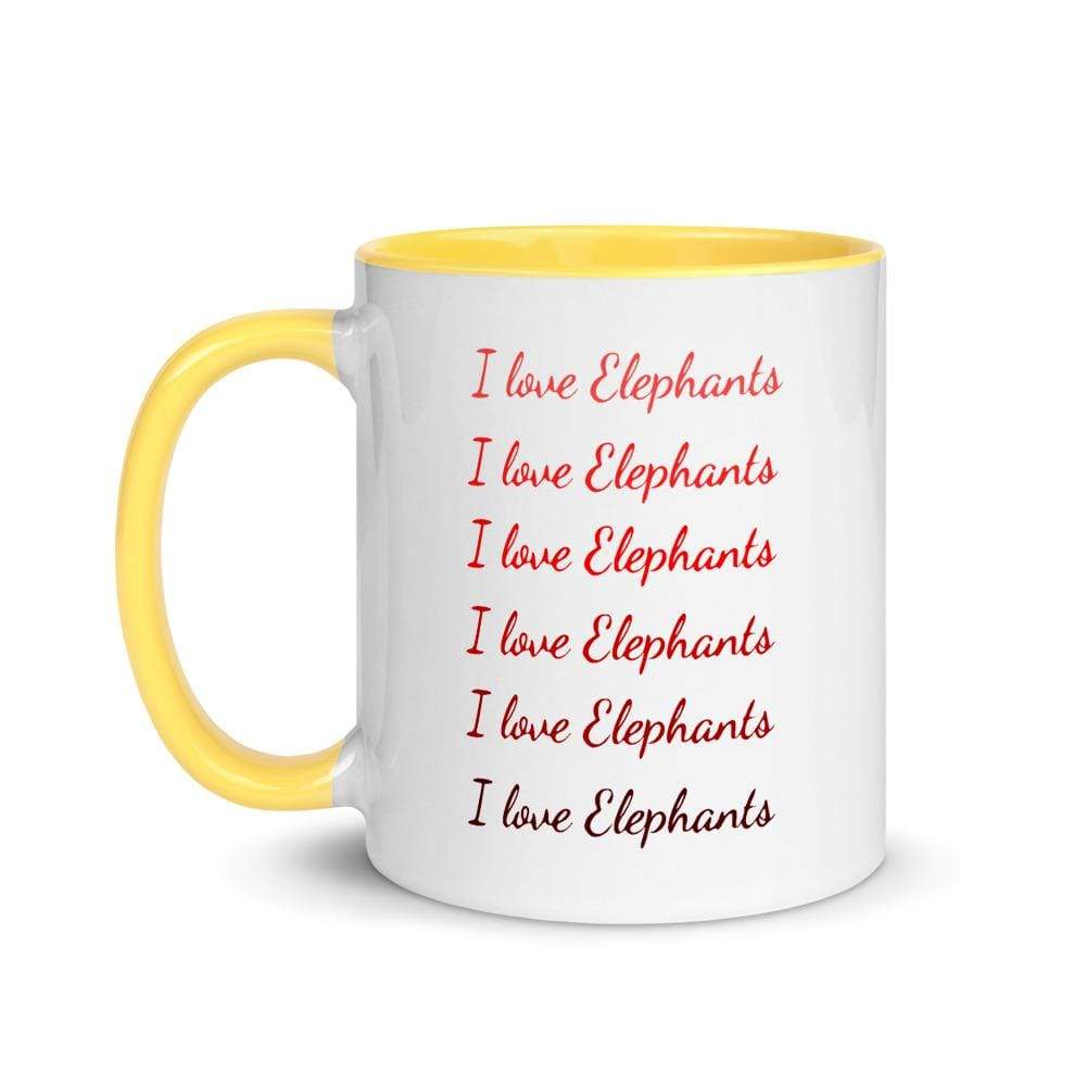 I Love Elephants Accent Mug