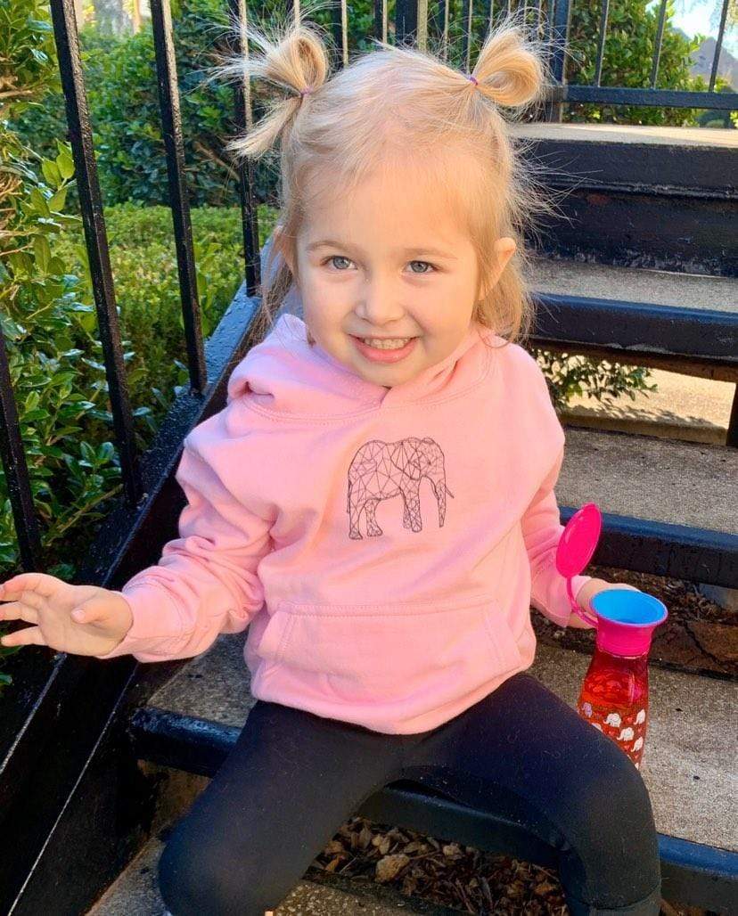 Cute Kids Geometric Elephant Hoodie