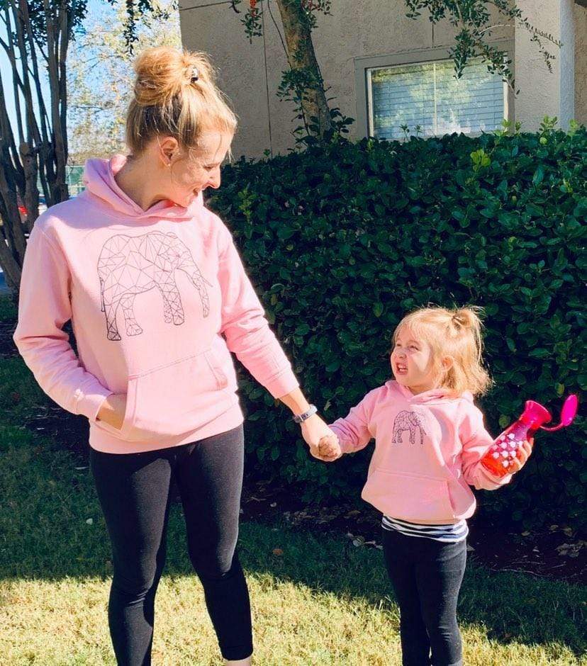 Cute Kids Geometric Elephant Hoodie