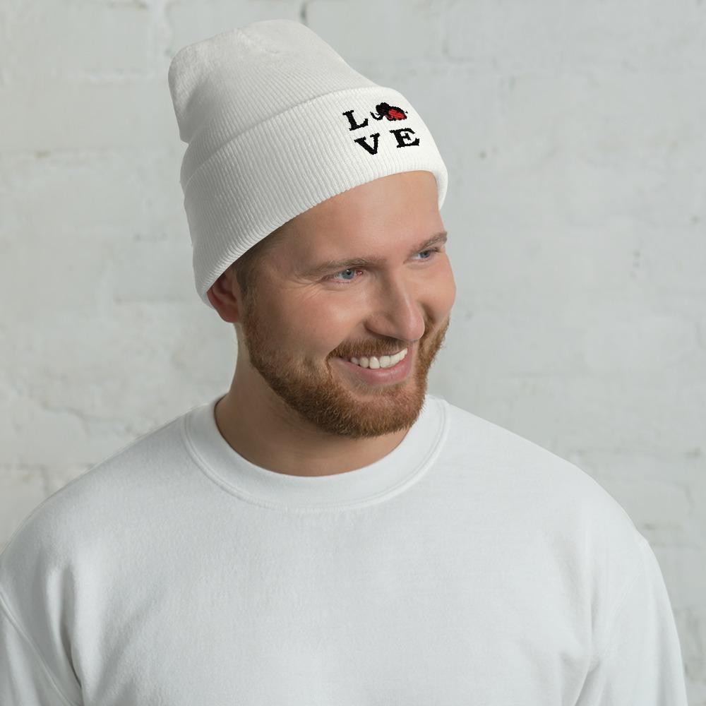 LOVE Cuffed Beanie - Elephant Footprints