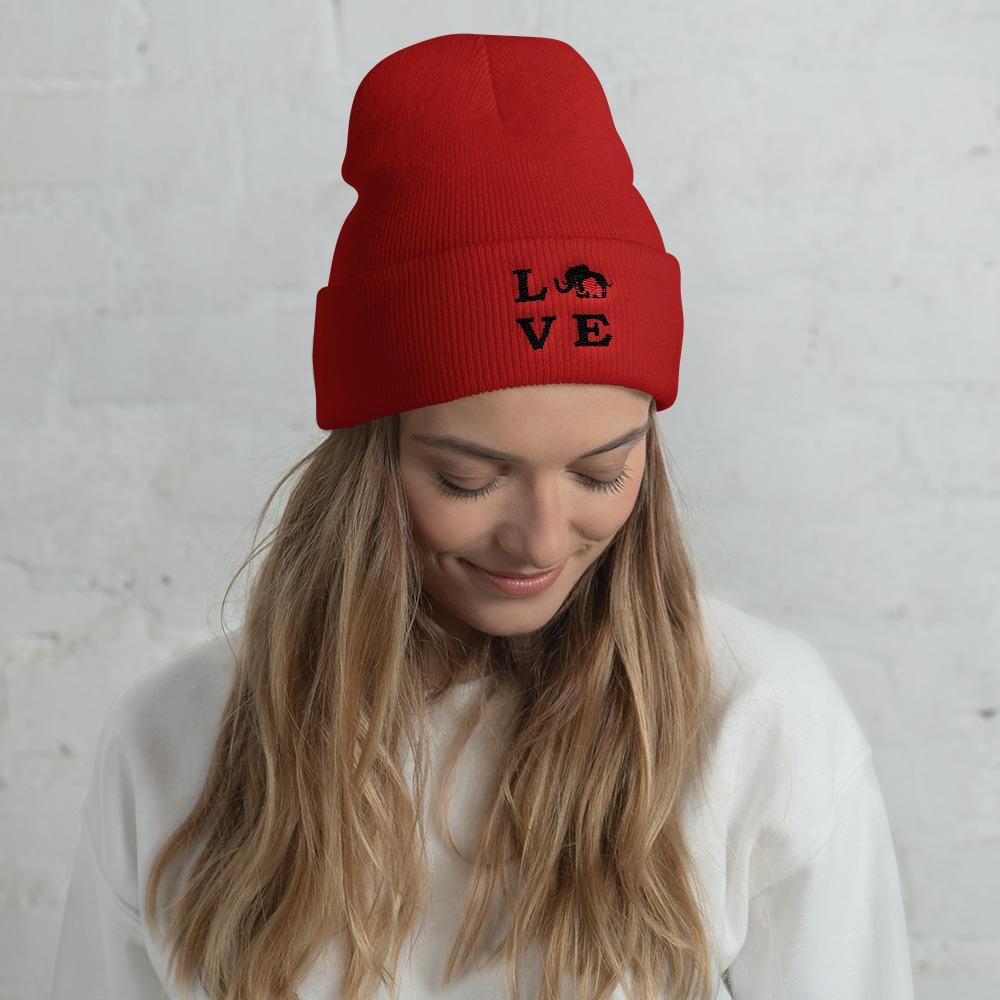 LOVE Cuffed Beanie - Elephant Footprints