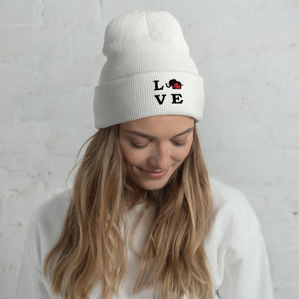 LOVE Cuffed Beanie - Elephant Footprints