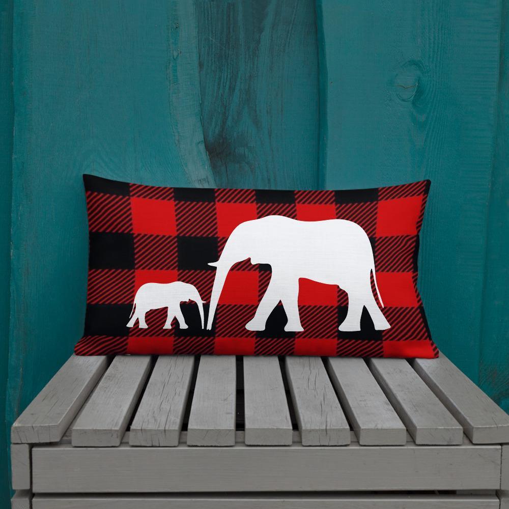 Mama and Baby Elephant Premium Pillow Throw Pillow