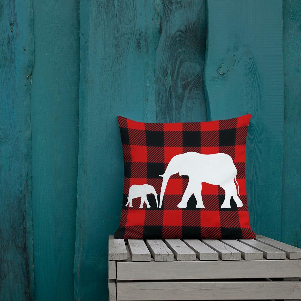 Mama and Baby Elephant Premium Pillow Throw Pillow