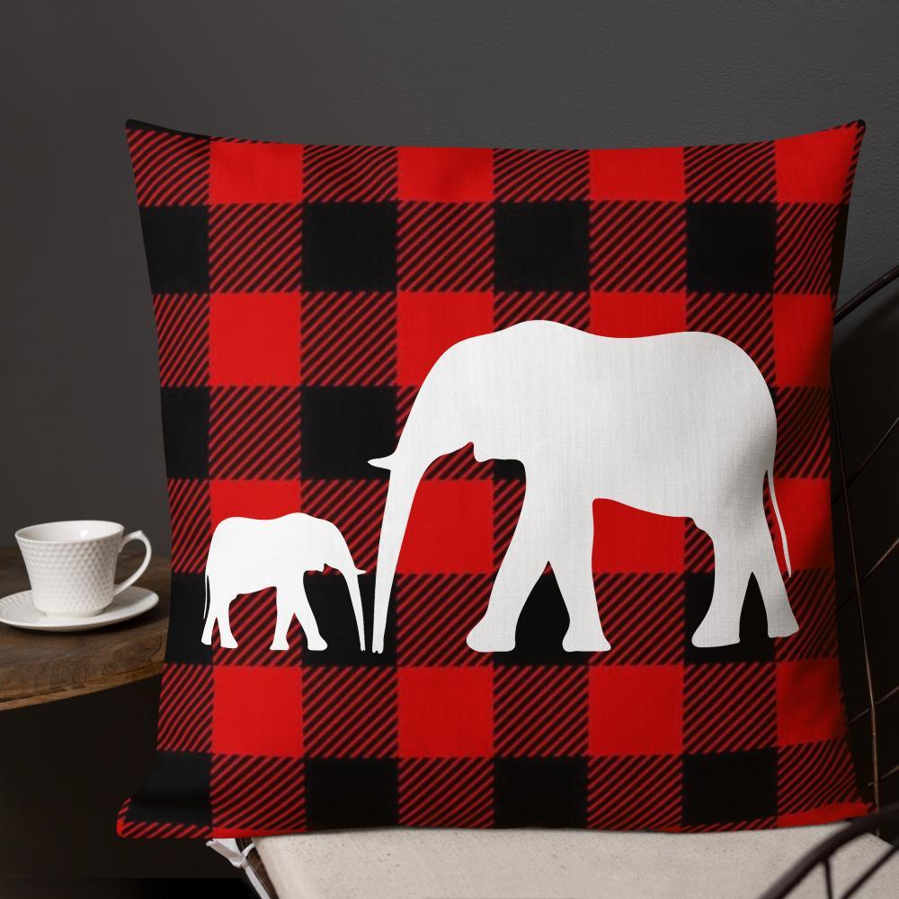 Mama and Baby Elephant Premium Pillow Throw Pillow