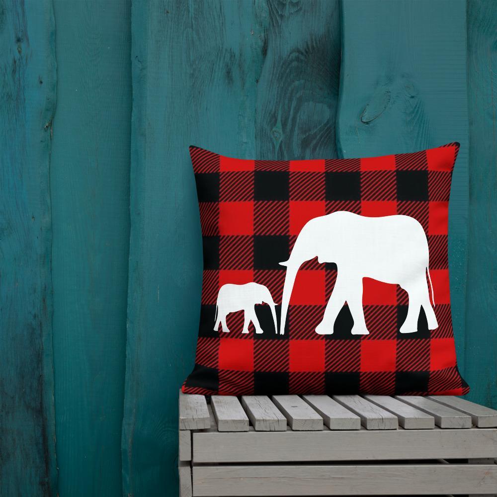 Mama and Baby Elephant Premium Pillow Throw Pillow