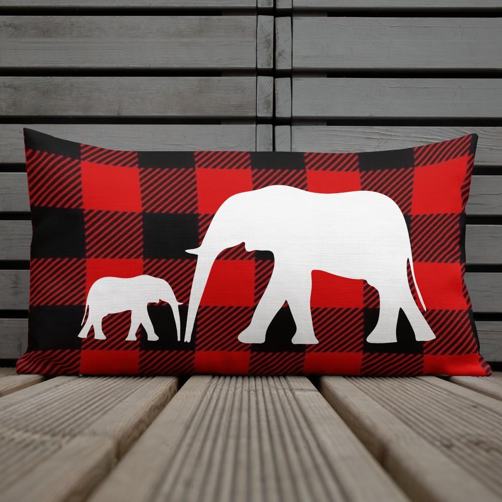 Mama and Baby Elephant Premium Pillow Throw Pillow 20×12