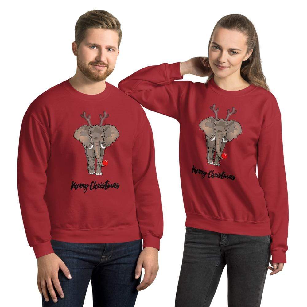 Merry Christmas Rudolph Sweatshirt Unisex Sweatshirt Red / S