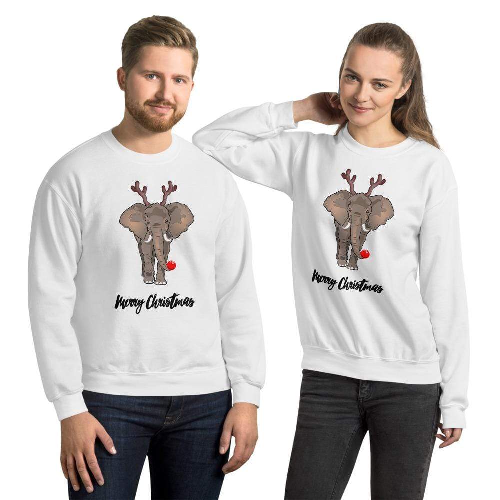 Merry Christmas Rudolph Sweatshirt Unisex Sweatshirt White / S