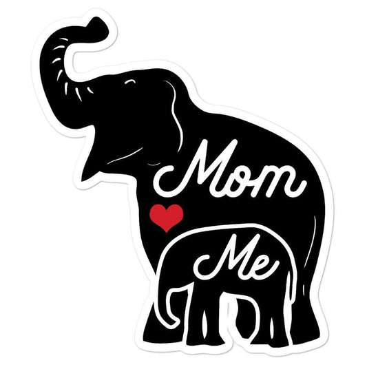 Mom and Me Elephant Bubble-Free Stickers