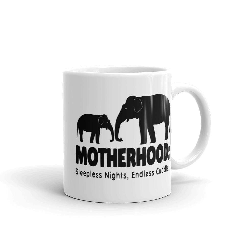 Motherhood Elephant Mug - White Ceramic Elephant Mug