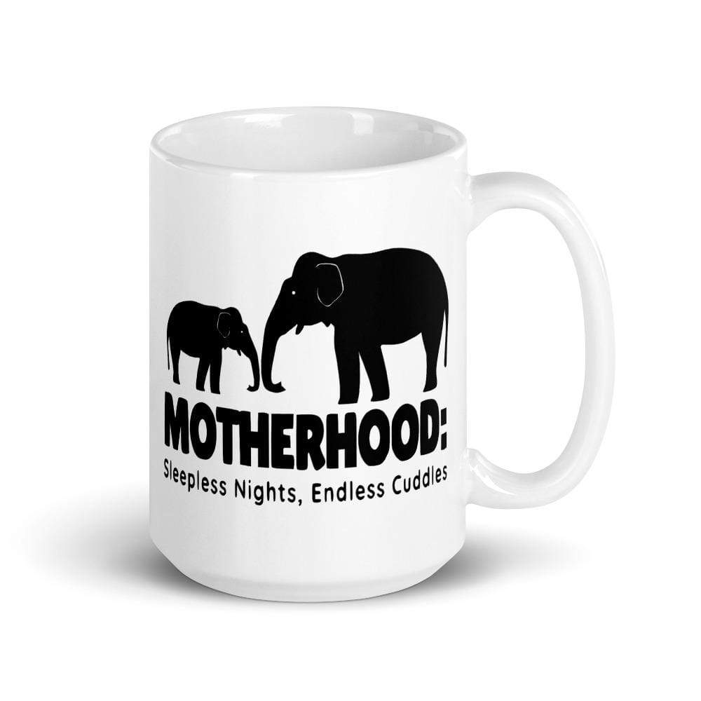 Motherhood Elephant Mug - White Ceramic Elephant Mug
