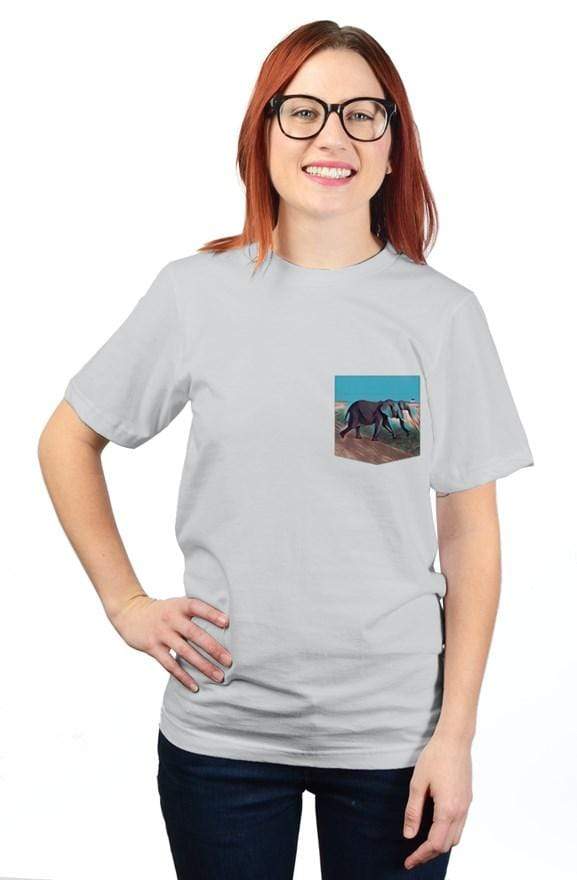 Pocket Tee with Back Design - Elephant Footprints
