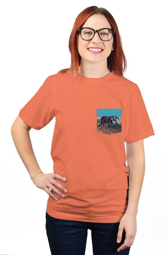 Pocket Tee with Back Design - Elephant Footprints