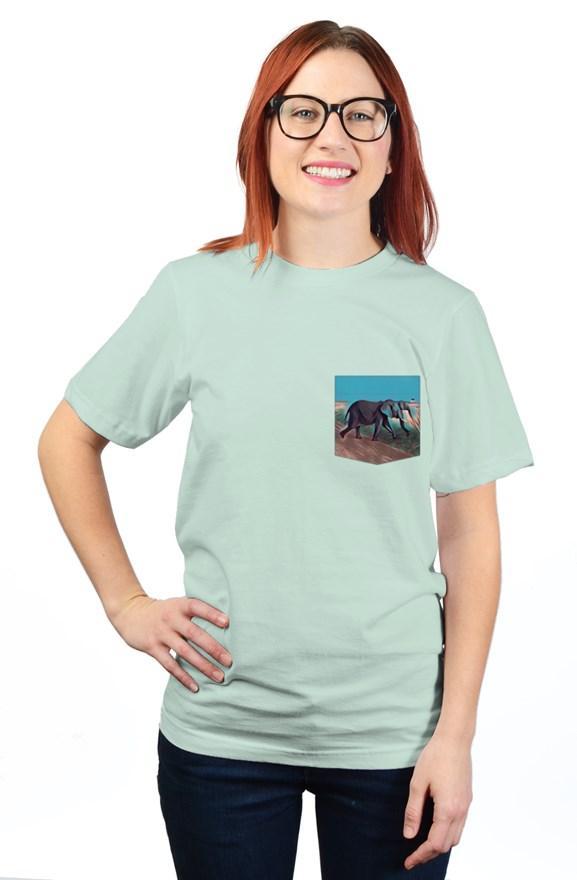 Pocket Tee with Back Design - Elephant Footprints
