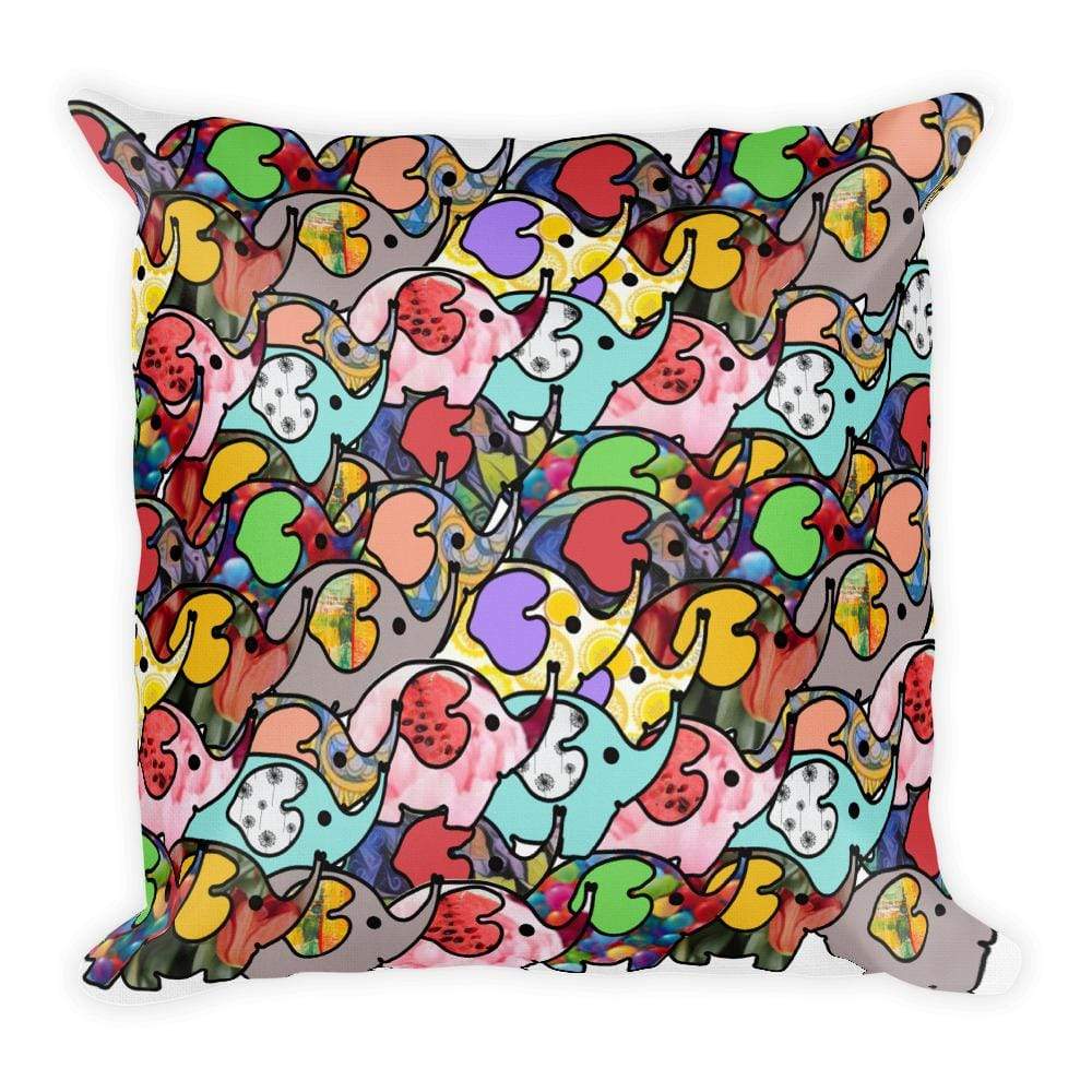 Premium Throw Pillow - Elephant Gathering 18×18
