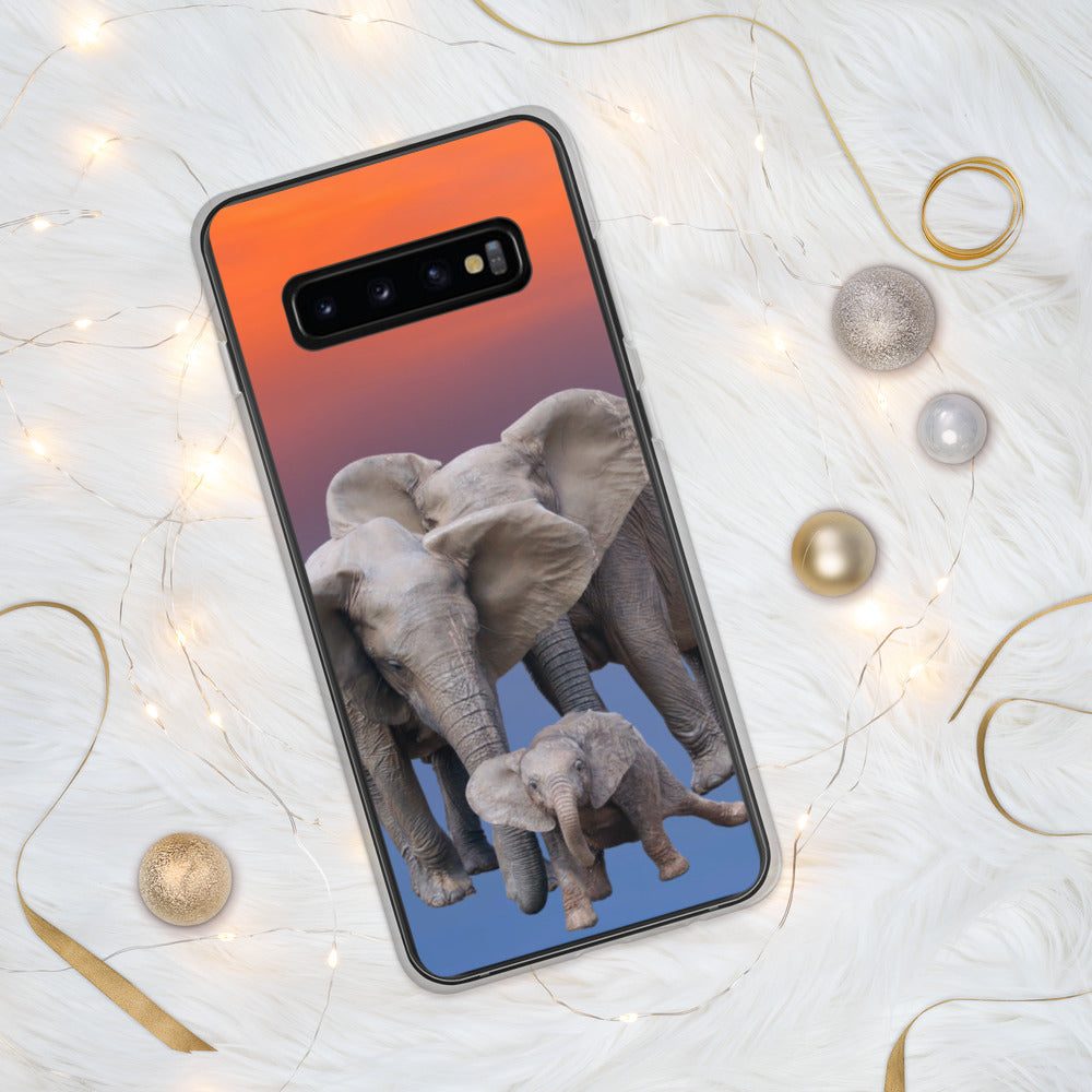 Samsung Phone Case with Heartwarming Elephant Family and Cute Baby Elephant