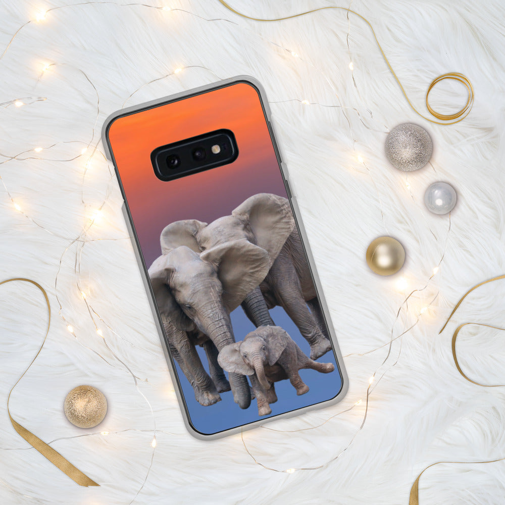 Samsung Phone Case with Heartwarming Elephant Family and Cute Baby Elephant