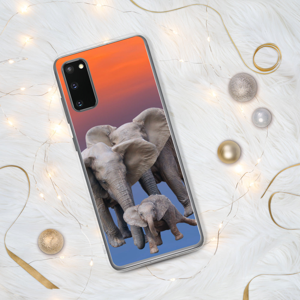 Samsung Phone Case with Heartwarming Elephant Family and Cute Baby Elephant