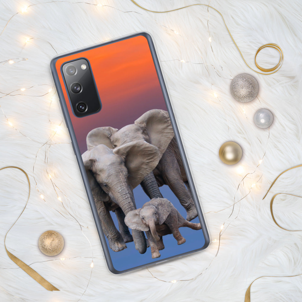 Samsung Phone Case with Heartwarming Elephant Family and Cute Baby Elephant