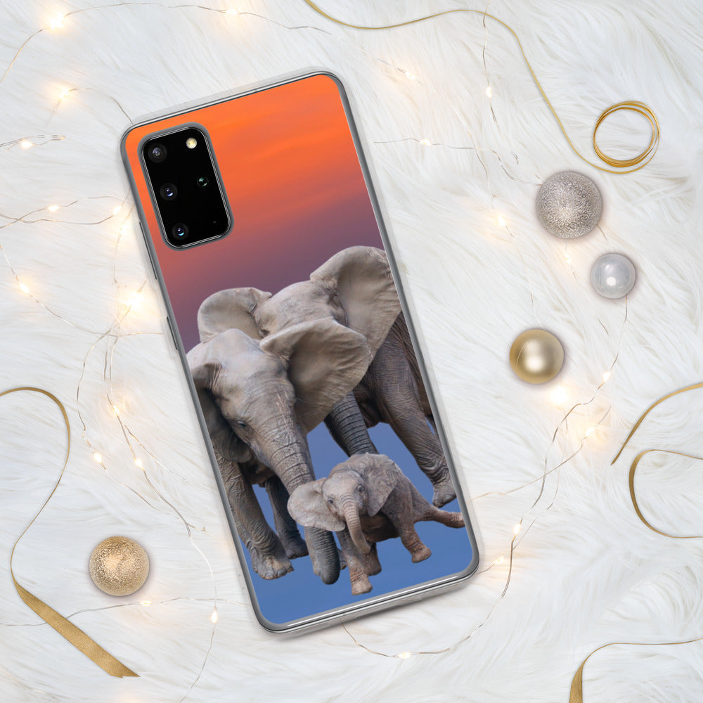 Samsung Phone Case with Heartwarming Elephant Family and Cute Baby Elephant