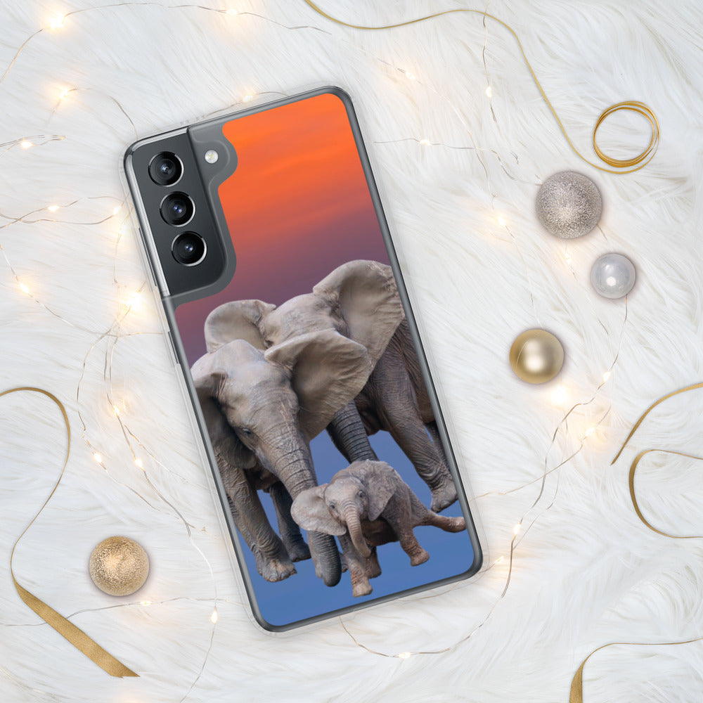Samsung Phone Case with Heartwarming Elephant Family and Cute Baby Elephant