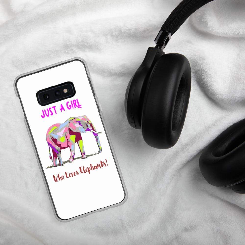 Samsung Galaxy Elephant Case - Just a Girl who Loves Elephants with Multicolored Elephant and Text
