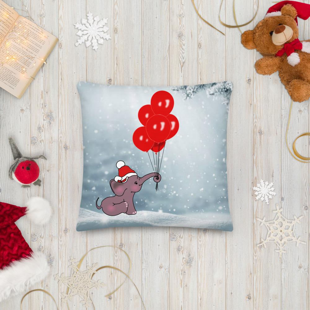 Snowy Christmas Elephant Pillow Christmas Pillow