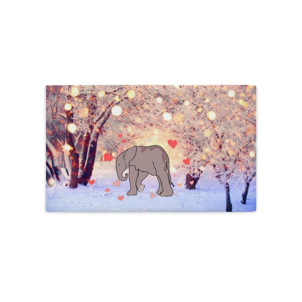 Snowy Wonderland Elephant Christmas Pillow Case Christmas Pillow Case