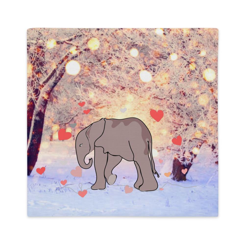 Snowy Wonderland Elephant Christmas Pillow Case Christmas Pillow Case