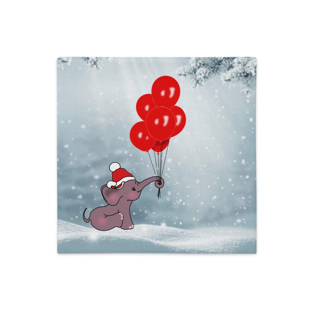 Snowy Wonderland Elephant Christmas Pillow Case Christmas Pillow Case 18×18