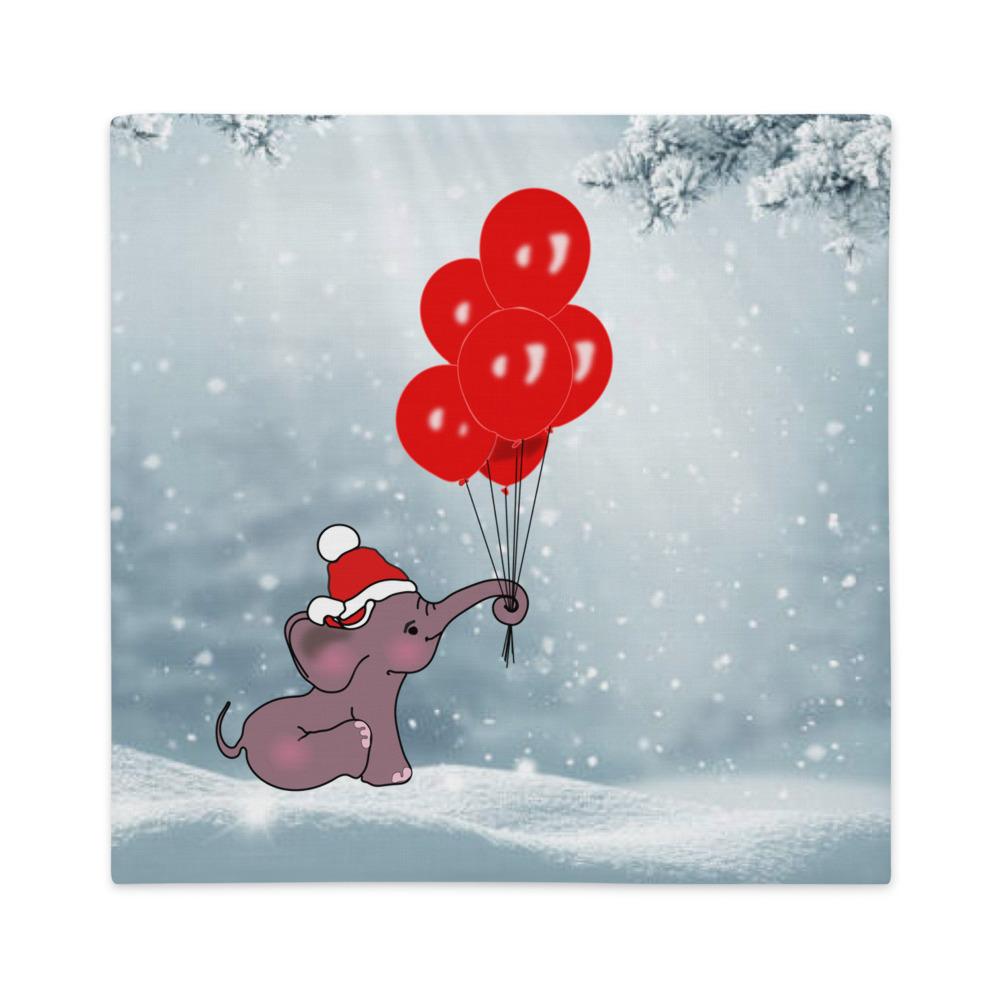 Snowy Wonderland Elephant Christmas Pillow Case Christmas Pillow Case 22×22